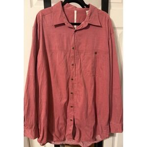 AXIS 2XL Mens Red Corduroy Button Down Long Sleeve Shirt Casual Workwear